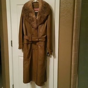 Real Leather Long Coat